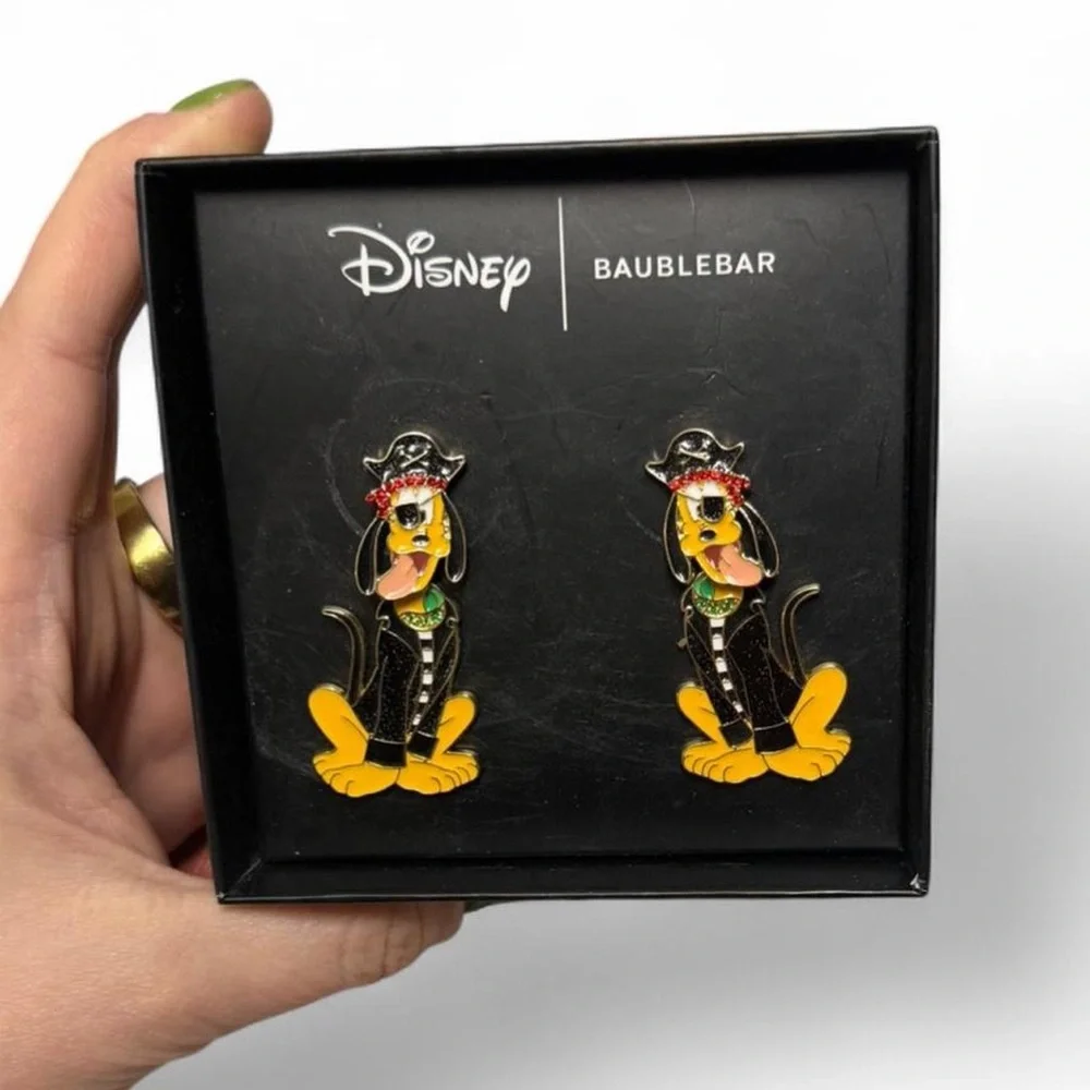 Disney × BaubleBar Multicolored Pirate Pluto Dangling Earrings NWT